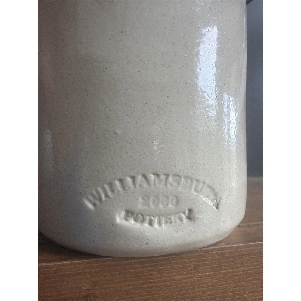 Williamsburg Pottery Stoneware Crock/Vase/Candle Keeper 2000 - 5